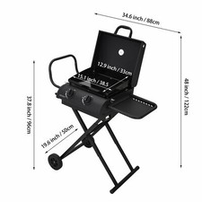 Foldable Grills BBQ Barbecue Outdoor Gas Griddle Hot Plate Cooking Party 2Burner
