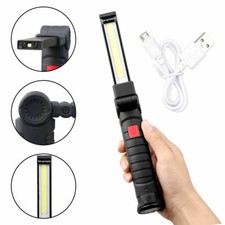 Rechargeable COB LED Slim Work Light Lamp Flashlight Magnetic Foldable Inspect