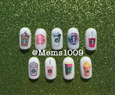 Starbucks Nail Decals Water Decals Nail Art Decals Starbucks Nail Art Ebay
