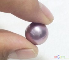 Huge14mm Natural South Sea Genuine lavender purple Round Loose Pearl Undrilled 3