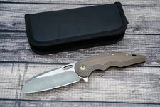 VDK Knives War Admiral, Stonewashed Sheepsfoot M390, Bronze Anodized Titanium
