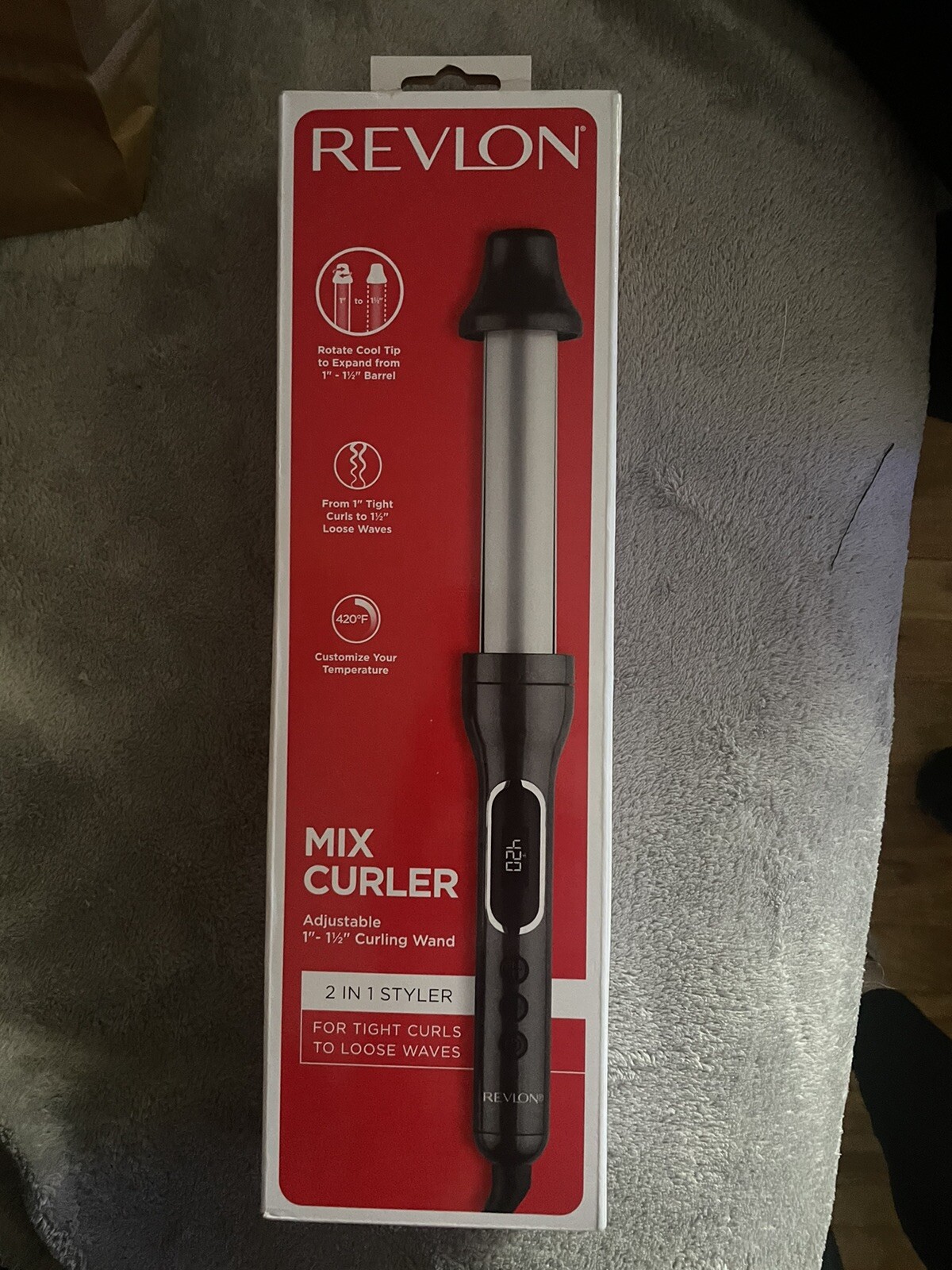 Revlon Adjustable Curling Iron Wand with Expandable Barrel for Mixed Curls  -image