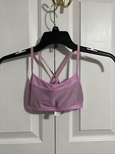 IVIVVA by Lululemon Sports Bra Sz 8 Girls Pink Cross back No Pads