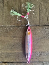 CHROME/pi/nkGlow Slow Pitch Jig 120gms Double assist Hooks high Quality Tuna