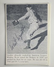 Whitlow Whit Wyatt Signed 3x5 Cut Photo Autograph AUTO Brooklyn Dodgers JSA LOA 
