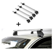 4x Fahrradträger Bike Pro+Dachträger K1P Alu für für Audi A6 4B 4Türer 97-04