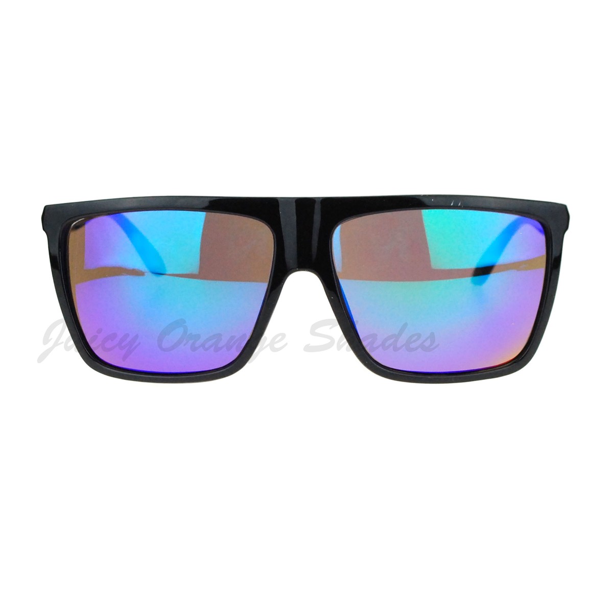 Fashion Sunglasses Square Frame Wavy Temple Multi-Color 