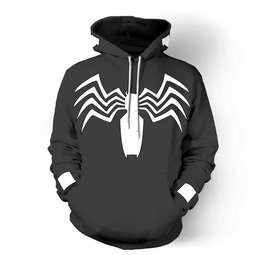 Venom Spiderman Hoodie Pullover Jumper Hooded Sweater Cosplay Coat