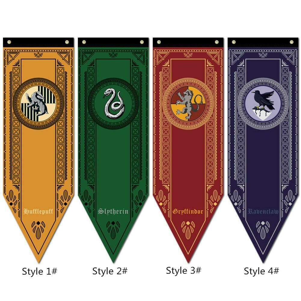 Harry Potter House Banner Flag Gryffindor Slytherin Ravenclaw Hufflepuff  gifts