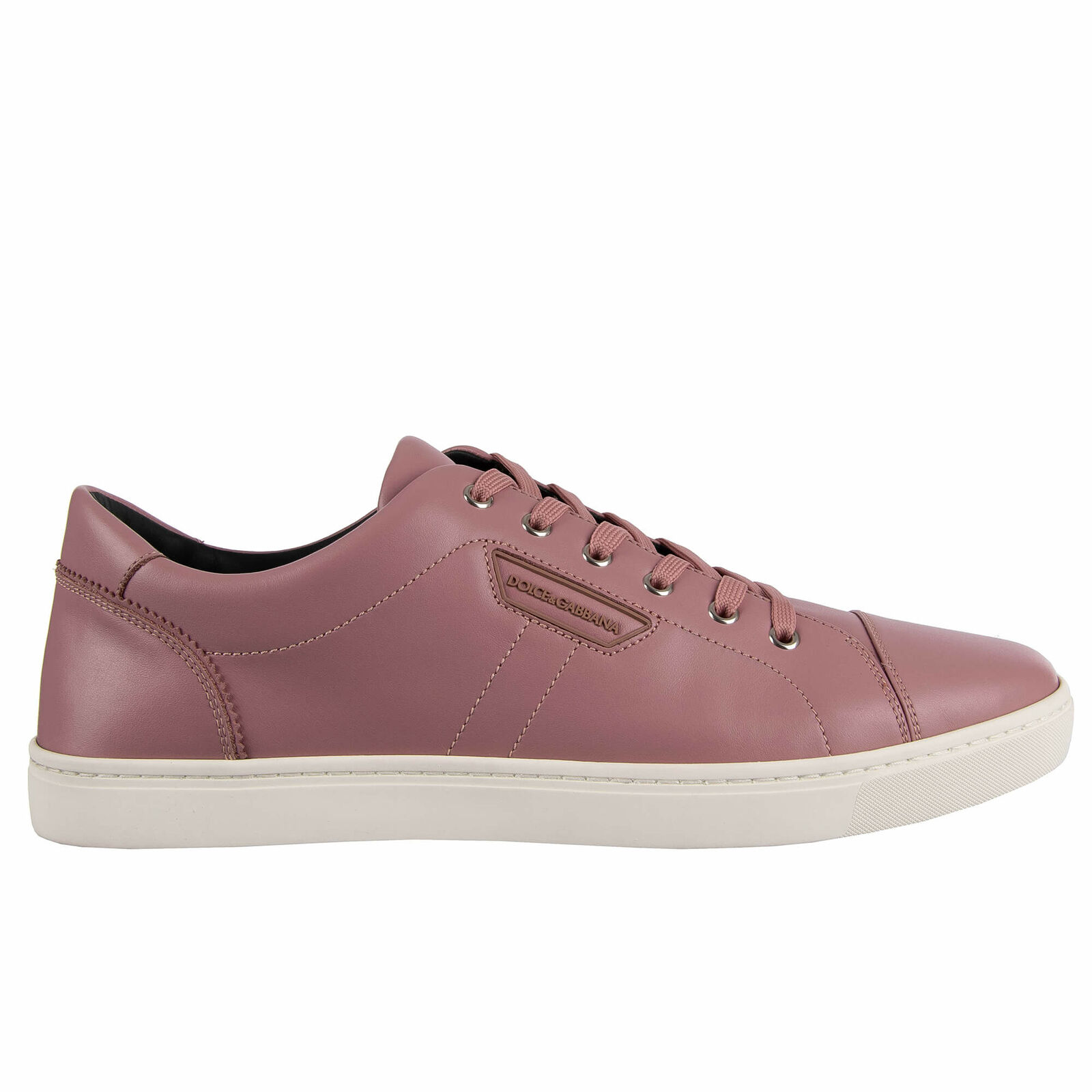 DOLCE & GABBANA Classic Leather Sneaker Shoes LONDON Logo Pink Rose 08542