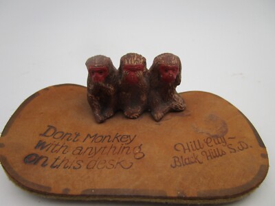 Don t Monkey With Anything Desk Black Hills, SD Felt Desk Blotter Souvenir