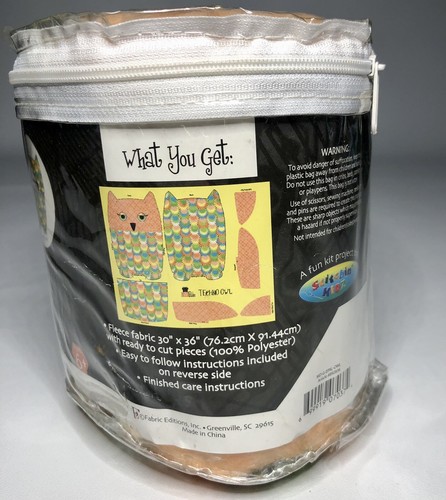 Fabric Editions Techno Owl Fleece E-Pals Fun Craft Kit Project By Stitchin’ Kidz - Picture 4 of 7