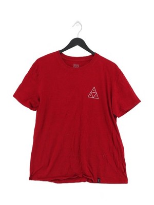 HUF Herren T-Shirt L rot Baumwolle mit Polyester Basic