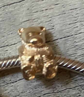 Original Pandora Massiver 14K Gold Teddybär Charm #790227