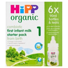 Hipp Organic First Infant Baby Milk Ready To Feed Starter Pack (6 X 90Ml)