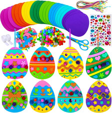 24 Sets Easter Egg Craft Kit DIY Foam Ornaments Kids Art Party Favors
