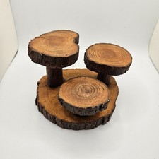 De Colección Enesco Imitación Madera Soporte de Exhibición Resina Pedestal de Troncos Decoración de Cabina Rústica