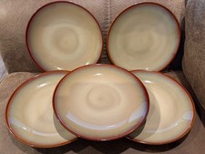 (5) Sango NOVA BROWN - 8 3/8" Salad Plate - SET (S) of 5 PLATES - STONEWARE 4933