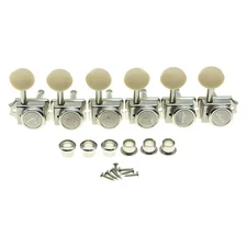 Vintage Guitar Locking TunersTuning Keys fits Strat/Tele Nickel w/ Ivory Button