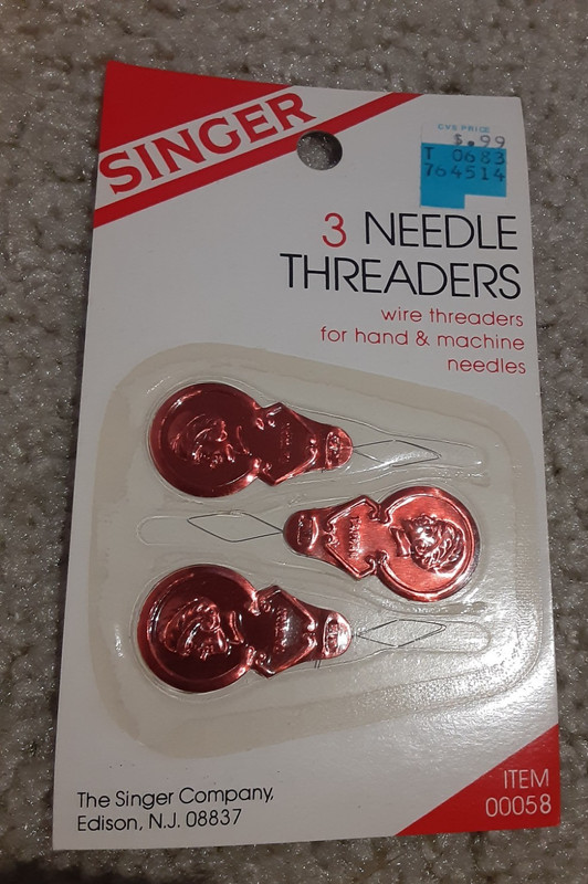 3 SINGER NEEDLE THREADERS UNOPENED PACKAGE ITEM 00058 WIRE FOR HAND & MACHINE 