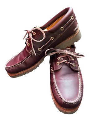 Timberland Authentic 3-Eye Lug Boat Shoe Burgundy US 10.5