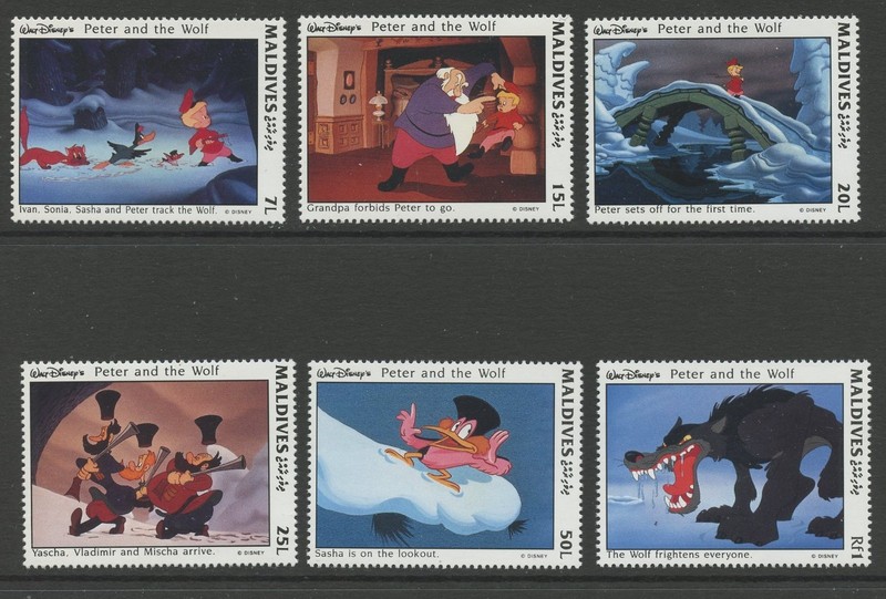 MALDIVES 1919-24, 1993 DISNEY (PETER AND THE WOLF), MNH (MAL4152)