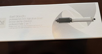 GHD Duet Blowdry Hair Dryer Brush White 2-in-1 Wet to Blow Drier *New in Box*