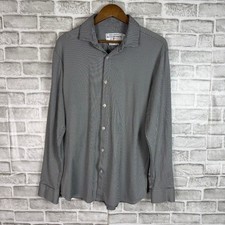 Mizzen  Main Black Mico Gingham Nylon Stretch Button Up Shirt Mens XL Trim Fit