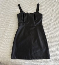 Abercrombie & Fitch Vegan Leather Pinafore Dress Adjustable Straps Sz S