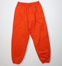 Vtg 90s Streetwear Womens XL Faded Blank Cuffed Sweatpants Joggers Orange USA