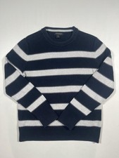 Banana Republic Sweater Mens Medium Navy White Stripe Supima Cotton Crewneck