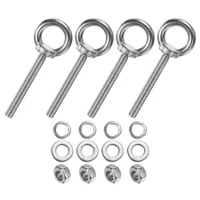 4-Sets Stainless Eyebolt M8x70mm Shoulder Lifting Eye Bolt with Nuts Washers
