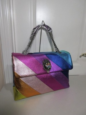 NWT   KURT GEIGER XXL LEATHER KENSINGTON SHOULDER BAG     MULTI COLOR