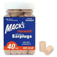 Macks Thermafit Soft Foam Earplugs 40 Pair - Comfortable Ear Plugs Sleeping