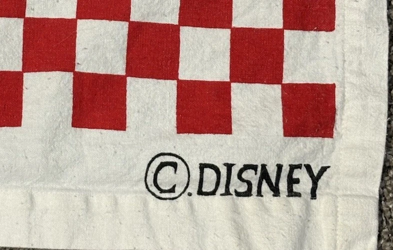 Cortina de ducha de baño vintage Disney Mickey Mouse 68x64 borde de tablero a cuadros Foto 3 de 4