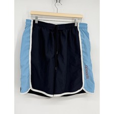 VTG Speedo Men's Swim Trunks Navy Blue Light Blue Athletic Shorts Sz M