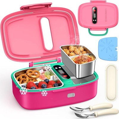 EAST OAK Cordless Electric Lunch Box Kids Chill Warm Zone Ice Pack