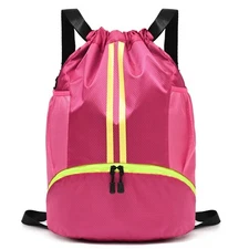 Drawstring Gym Bag for Men, Waterproof Drawstring Backpack for Women, Swim wi...