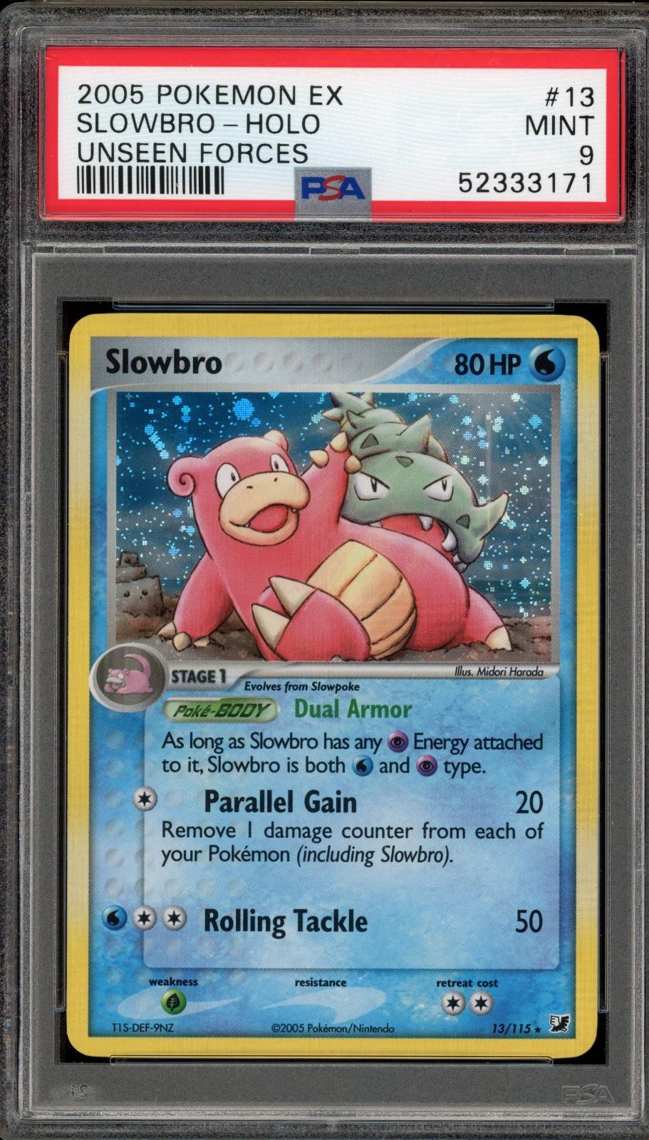 Pokemon Slowbro Holo EX Unseen Forces 13/115 PSA 9 Mint