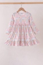 Pink pumpkin ruffle dress