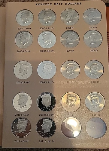 2007-2011 Proof Kennedy Half Dollar 18 Coins. Silver/Uncirculated
