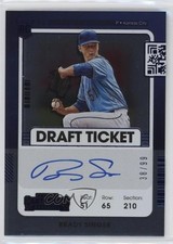 2021 Panini Contenders Rookie Draft Ticket Blue 38/99 Brady Singer #120 Auto 9x7
