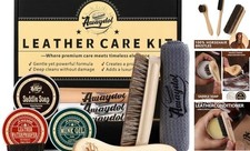10 PCS Leather Care Kit - Horsehair Brushes,Saddle Soap,Waterproofing Wax,Mink