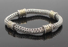 John Hardy Sterling Silver 18k Dot Collection 6.5 Inch Bracelet HE-62