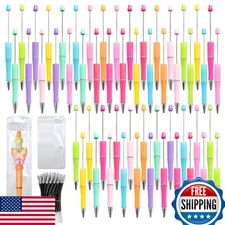 DASTTUIS 150-Piece DIY Beadable Pen Kit – 50 Plastic Ballpoint Pens + Refills