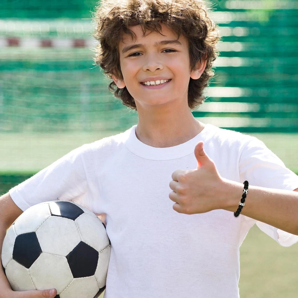 Pulsera de béisbol/baloncesto/fútbol/fútbol para niños pulsera de cuentas cruzadas... Foto 3 de 4