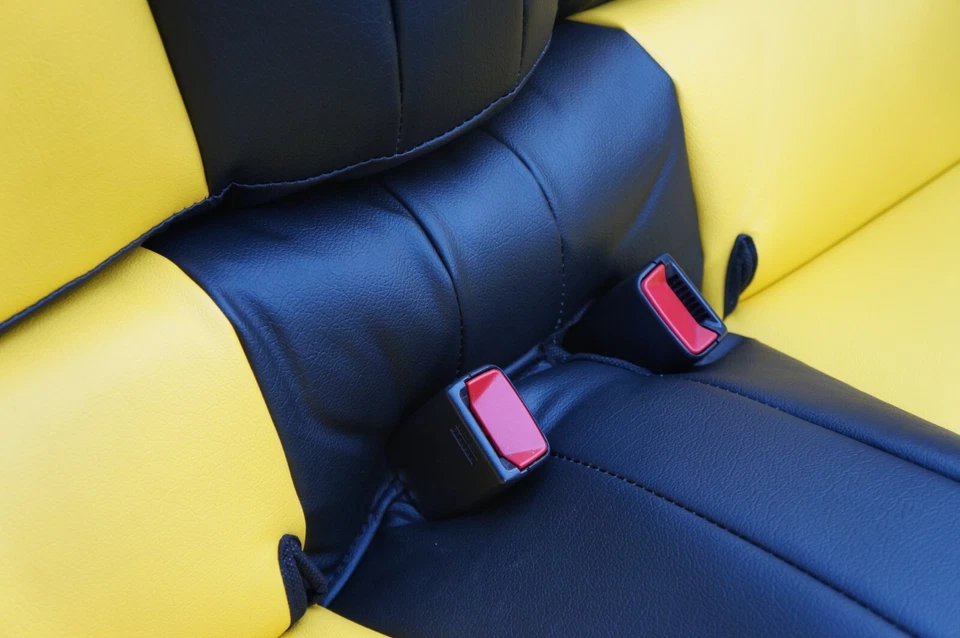 for CHEVY CAMARO IGGEE S.LEATHER CUSTOM MADE FIT REAR SEAT COVERS 13 COLORS - Image 2 of 4