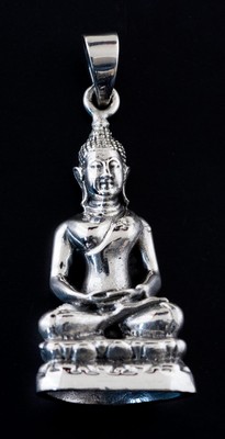 Pendentif Bouddha En Argent 925 - Poids 2,36g - Dimensions 2,5 X 4 Cm - Occasion