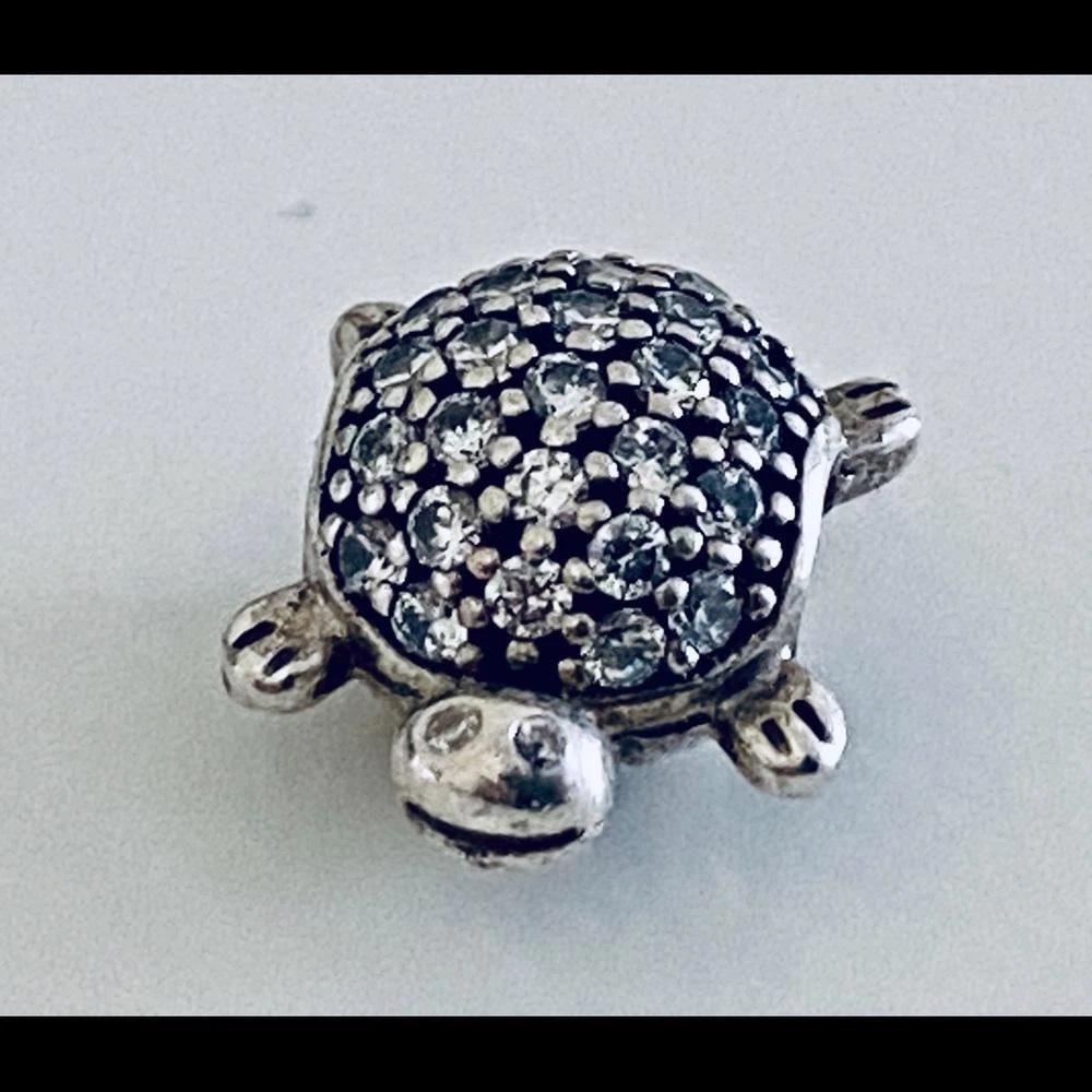 PANDORA Pav Sea Turtle Charm Authentic