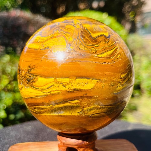 Sfera cristallo quarzo sfera occhio di tigre naturale 840 g gemma decorazione curativa - Foto 3 di 14